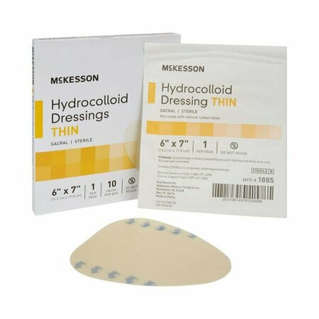 MCKESSON Hydrocolloid Dressing, 6 x 7 Inch Sacral, 10PK 1885